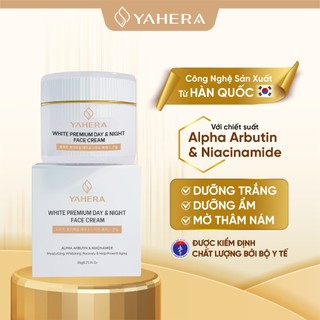 Kem dưỡng trắng da mặt cao cấp ngày và đêm YAHERA White Premium Face Cream Day Night dưỡng ẩm mờ thâm nám da mặt 20g