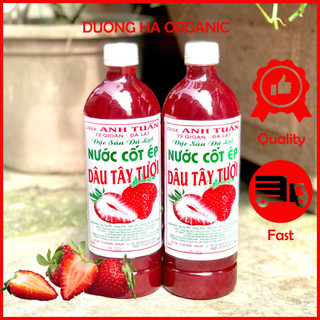 Nước cốt dâu tây Đà Lạt lên men tự nhiên gốc Đà Lạt thanh mát 0,5L và 1 L, nước cốt ép dâu tây đặc sản Đà Lạt
