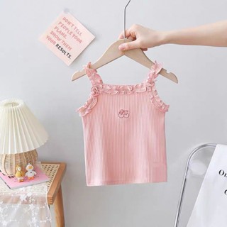 Áo dây cho bé gái viền bèo thun tăm lạnh mềm mát co giãn siêu cưng cho bé 08-26kg