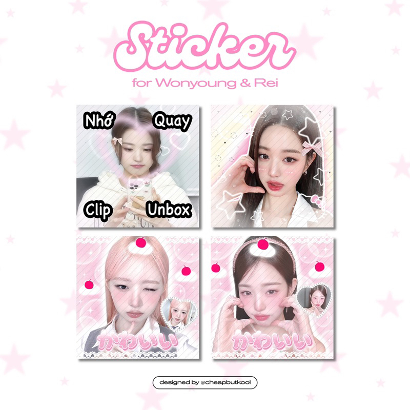 STICKER NIÊM PHONG WONYOUNG IVE PHONG CÁCH HÀN QUỐC - CHEAPBUTKOOL