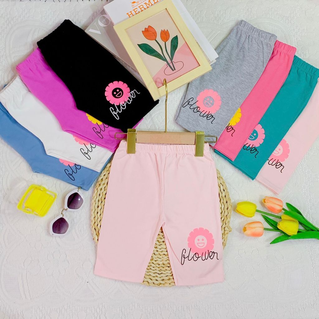 Quần Legging Lửng Bé Gái Cotton SG Loại 1 Co Giãn Mềm Mát 9-20kg
