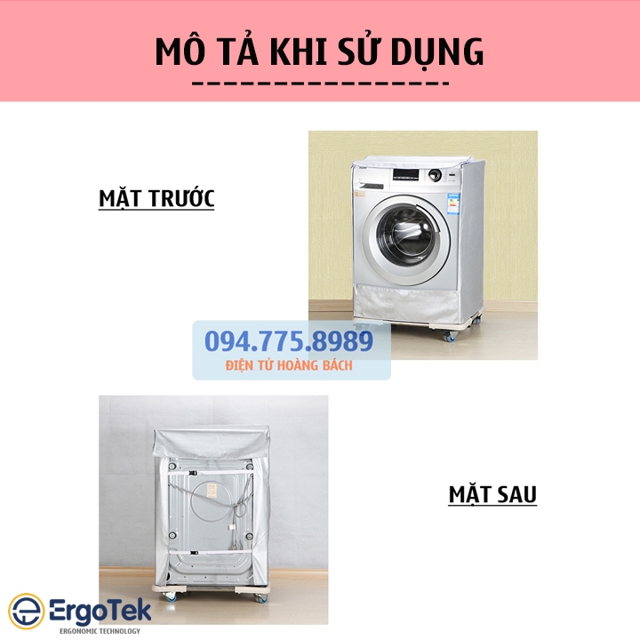 Áo trùm máy giặt cửa ngang chống bụi chống nước, Vỏ bọc che máy giặt 7 / 8 / 9 / 10 / 12kg - Che phủ máy giặt cao cấp
