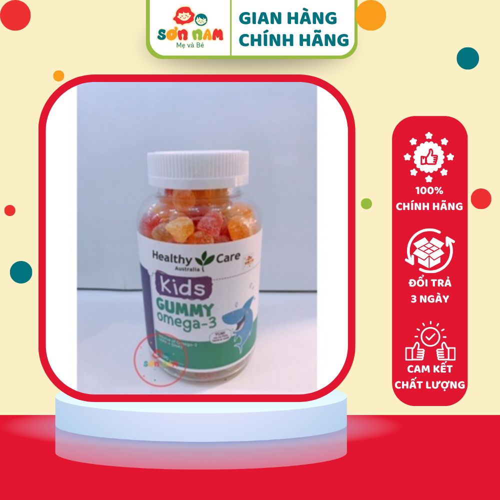 Kẹo Dẻo Bổ Sung Gummy Omega 3 (DHA + EPA) Healthy Care Tăng Hệ Miễn Dịch Cho Bé Yêu