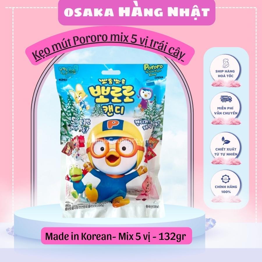 ⚠️T10/2025⚠️Kẹo Mút Pororo Không Sâu Răng,Kẹo Mút Pororo Mix 5 Vị Hoa Quả Tươi, Kẹo Mút Pororo Vị Dưa Hấu, Gói 132g