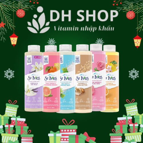 [Hàng Mỹ] Sữa tắm St.Ives 650ml Cam chanh , Muối biển , Yến mạch , Hoa hồng  - DH Shop