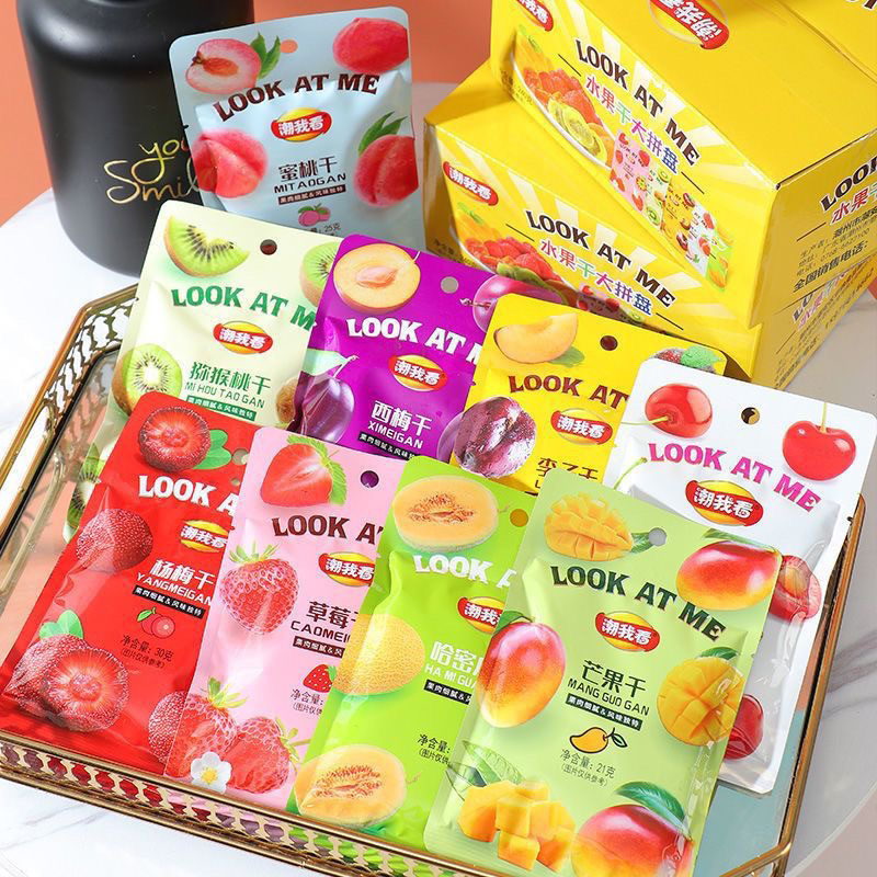 Hoa quả sấy dẻo gói 25g xoài chanh leo bưởi - đồ ăn vặt