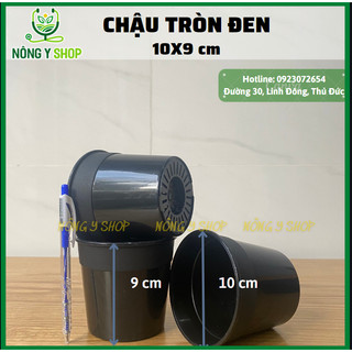 Chậu 10-9, chậu nhựa đen tròn sen đá Thakico, Sen đá xương rồng, chậu ươm, chậu đen, chậu cứng