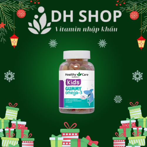Kẹo dẻo bổ sung Omega3 Kid Gummy Omega3 hãng Healthy Care Úc chai 250 viên - DH Shop