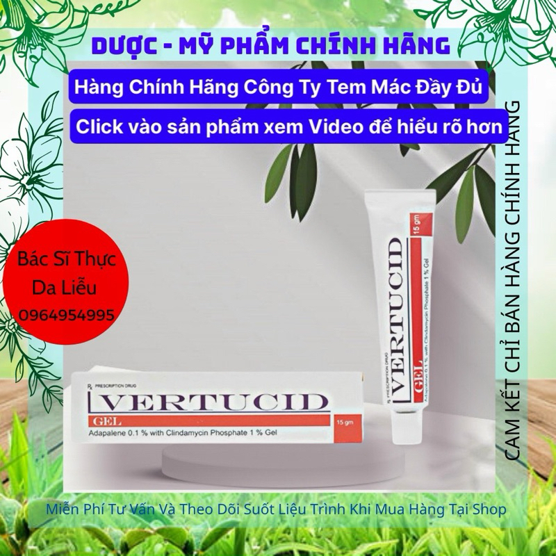 Kem Bôi Mụn Viêm Vertucid Gel Date Mới Nhất