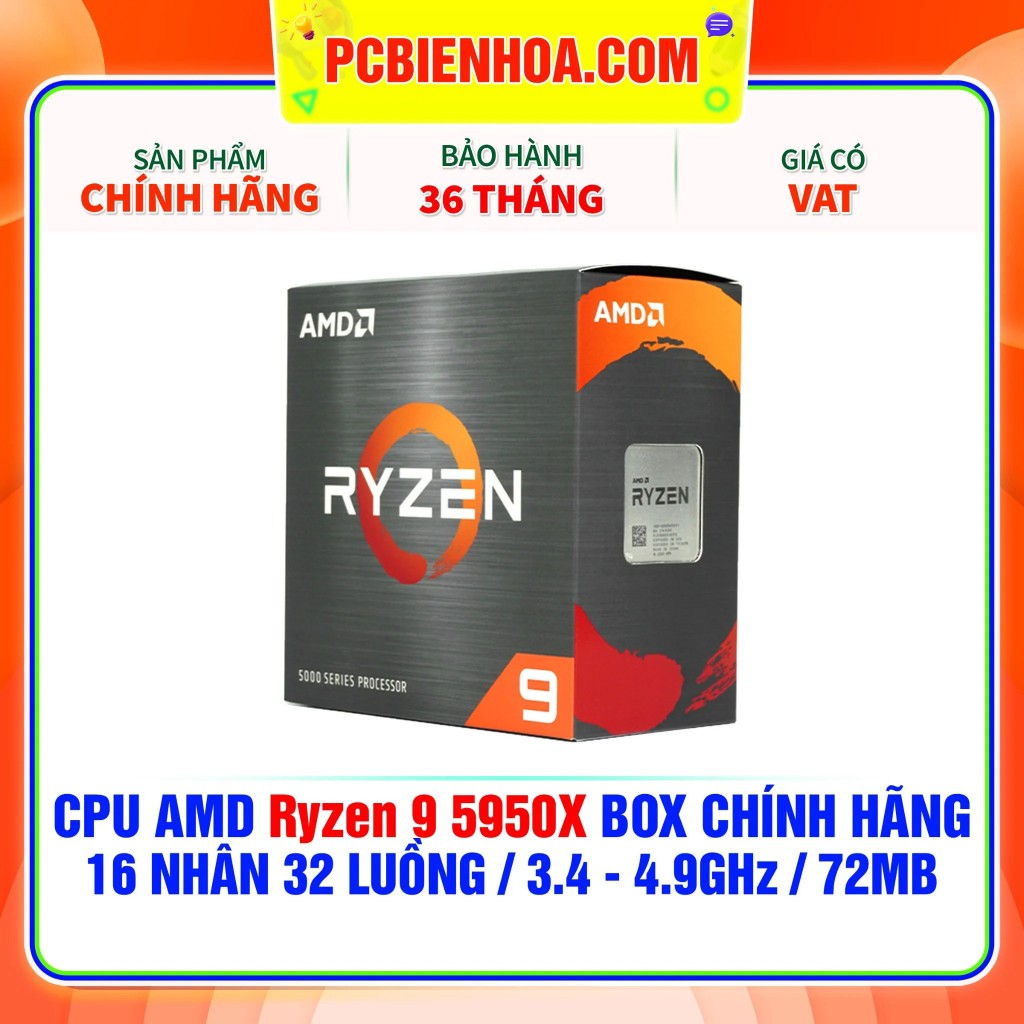 AMD RYZEN 9 5950X / 64MD / 3.4GHZ BOOST 4.9GHZ / 16 NHÂN 32 LUỒNG