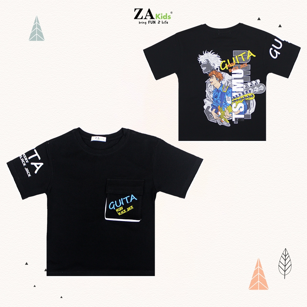 Áo Thun Bé Trai Ngắn Tay Zakids Tshirt Cộc Tay Cotton Từ  ZA02352A