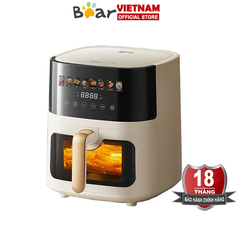 Nồi chiên không dầu 6L Bear QZG-F16G3 công suất 1550W công nghệ nhiệt đối Lưu 360 độ – Hàng chính hãng