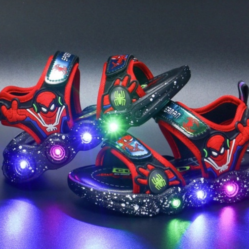 Giày sandal bé trai siêu nhân nhện có đèn Led cho bé từ 1 - 10 tuổi, phong cách cá tính thời trang