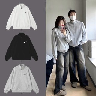 Áo khoác nỉ nike nam nữ cổ đứng khoá kéo,chất nỉ tag mác đầy đủ Qtk02 Shop Qv