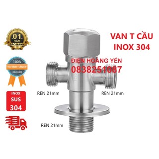 Van Chia Giảm Áp, Van Chữ T, Khóa 2 Đường Nước Inox SUS 304, Không Gỉ Sét, Bảo Hành 1 năm