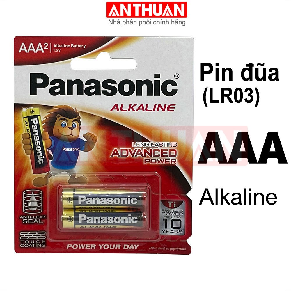 Pin AAA Panasonic Alkaline vỉ 2 viên LR03T 2BLR03BCH 2MBN hàng chính hãng