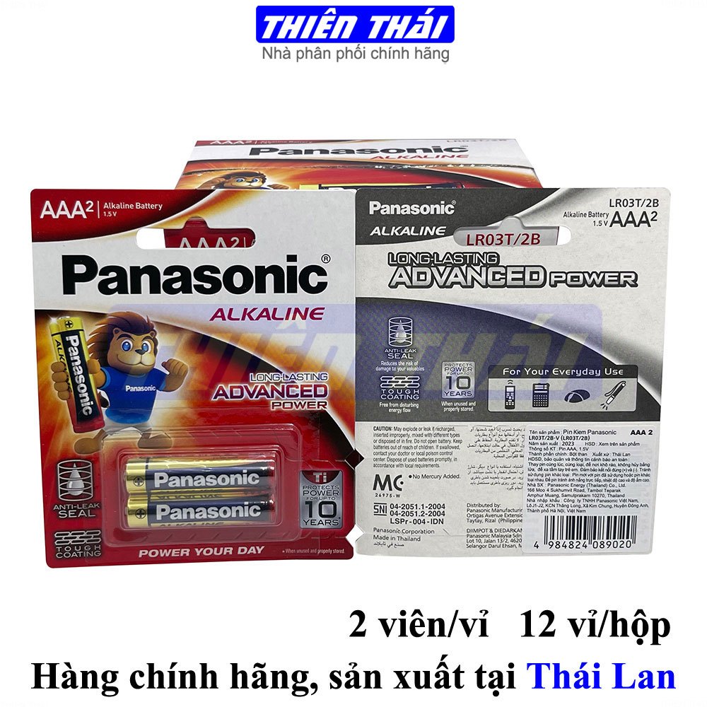 Pin AAA Panasonic Alkaline vỉ 2 viên LR03T/2B hàng chính hãng cao cấp.Pin AAA Parklong Alkaline vỉ 2 viên