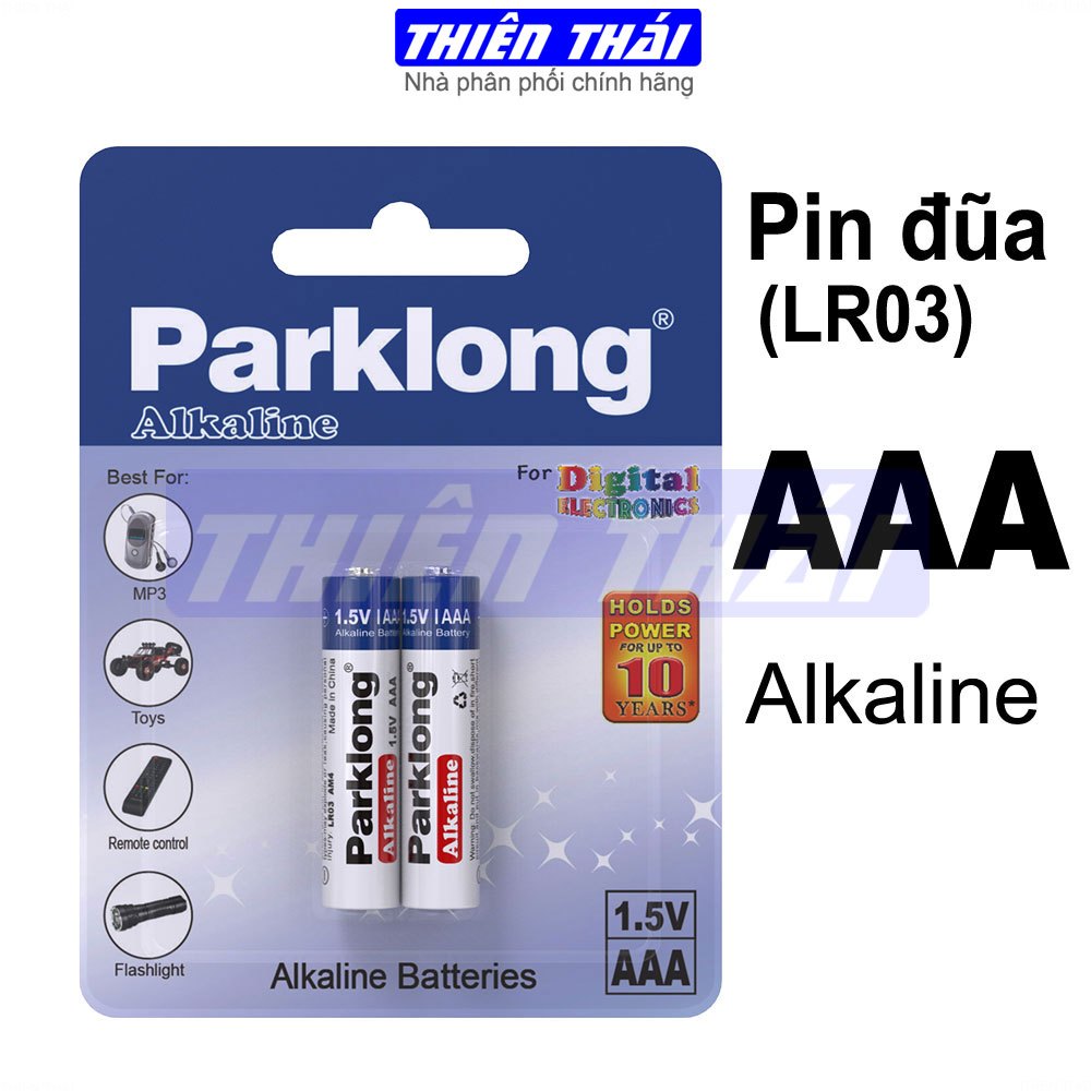 Pin AAA Panasonic Alkaline vỉ 2 viên LR03T/2B hàng chính hãng cao cấp.Pin AAA Parklong Alkaline vỉ 2 viên