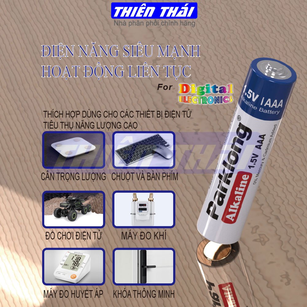 Pin AAA Panasonic Alkaline vỉ 2 viên LR03T/2B hàng chính hãng cao cấp.Pin AAA Parklong Alkaline vỉ 2 viên