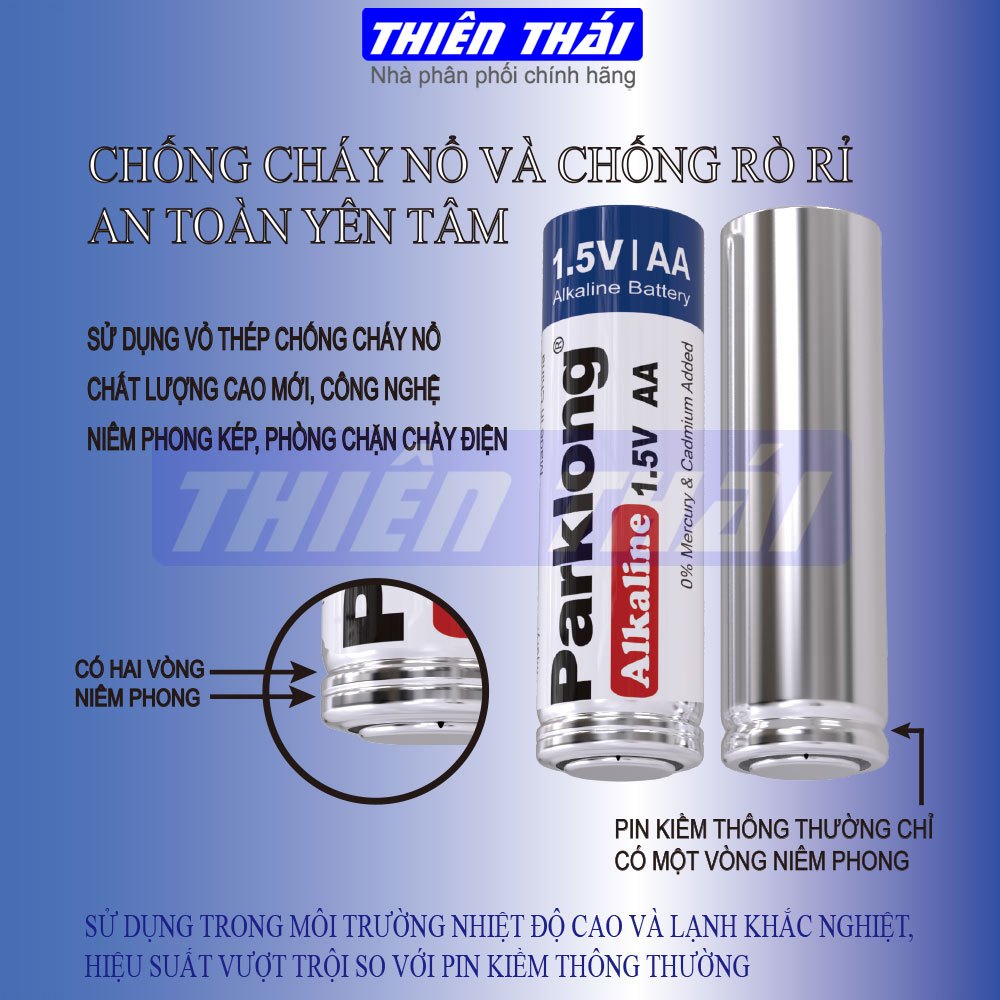 Pin AA Panasonic Alkaline vỉ 2 viên LR6T/2B hàng chính hãng cao cấp.Pin AA Parklong Alkaline vỉ 2 viên