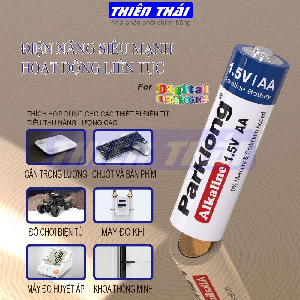 Pin AA Panasonic Alkaline vỉ 2 viên LR6T/2B hàng chính hãng cao cấp.Pin AA Parklong Alkaline vỉ 2 viên