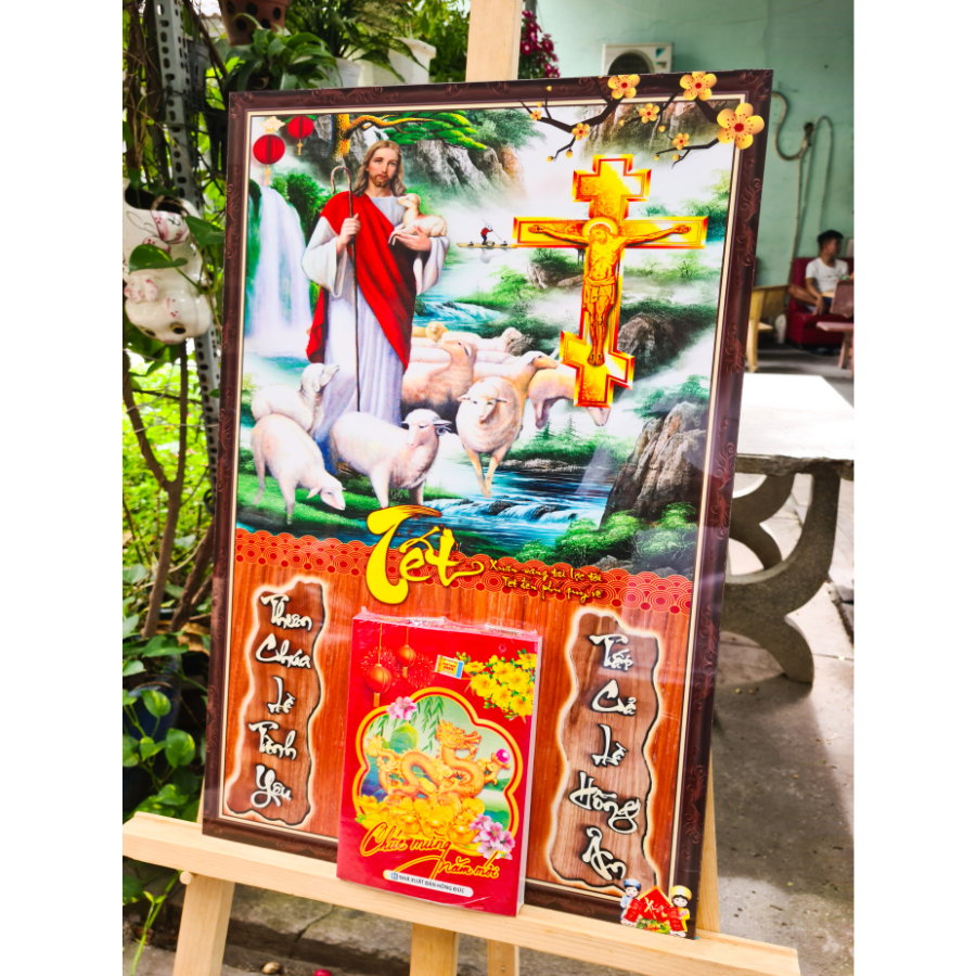 Tranh Lịch Gỗ Treo Tường Laminate Tráng Gương 2024  - Công Giáo