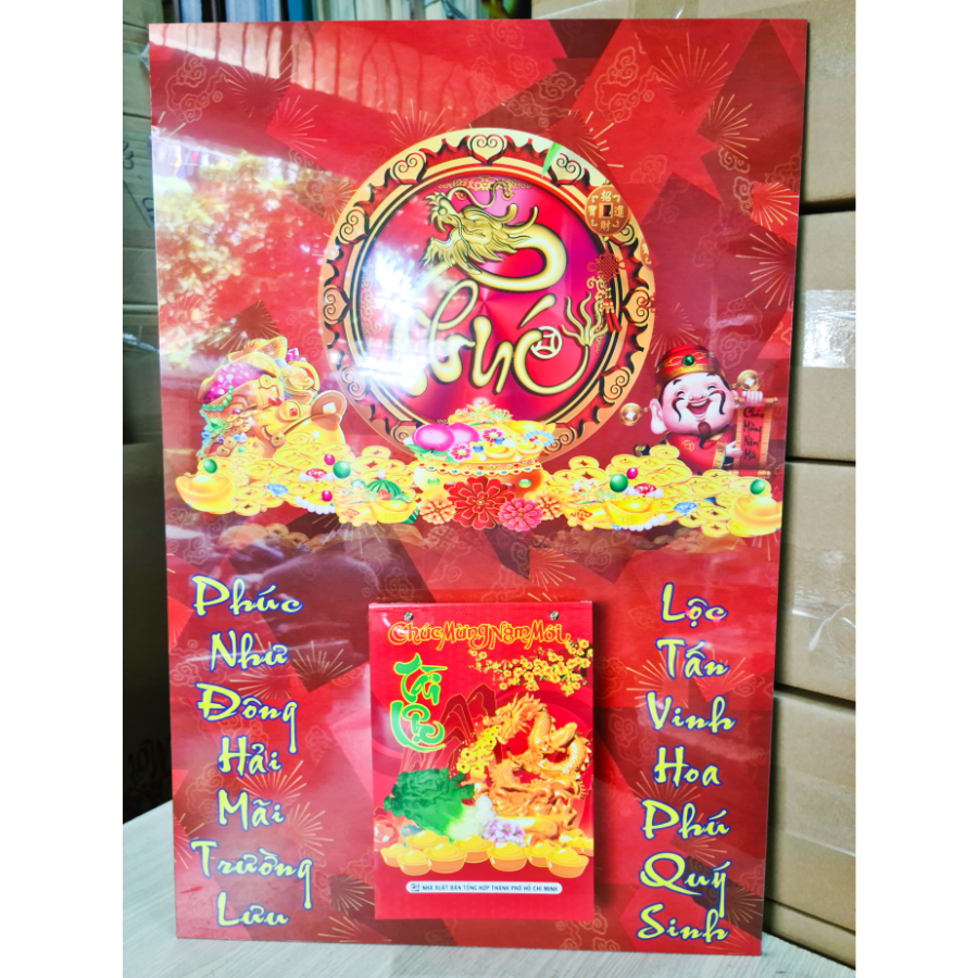 Lịch Gỗ Treo Tường Laminate Tráng Gương 2024  - Chữ Phúc