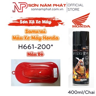 Sơn xịt samurai màu xe máy honda h661-200* màu đỏ