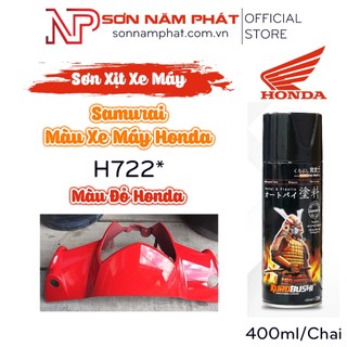 Sơn xịt samurai màu xe máy honda h722* màu đỏ honda