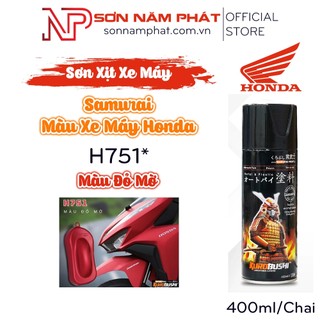 Sơn xịt samurai màu xe máy honda h751* màu đỏ mờ