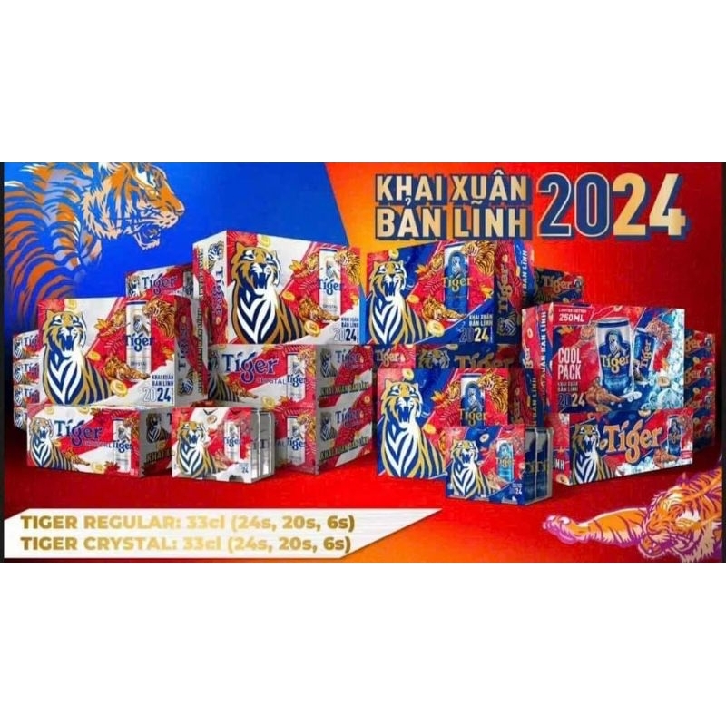 BIA TIGER LON CAO MẪU XUÂN THÙNG 24 LON