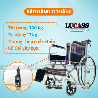 Xe lăn cho người già oromi x1 – xe lăn tiêu chuẩn có phanh tay cho người đẩy, khung thép chắc chắn