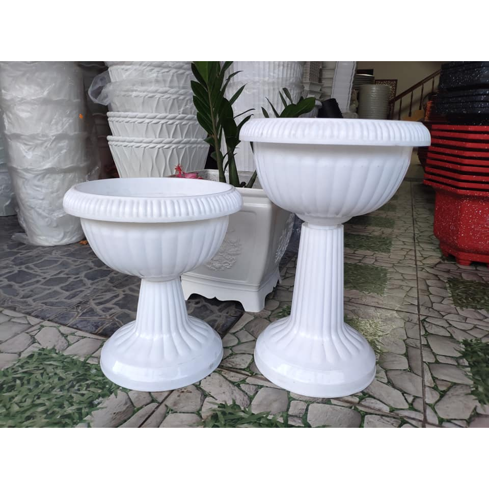 Chậu Nhựa Ly Bông Đế Chân Cao & Thấp - Cắm Hoa , Trồng Sen Đá Size Lớn...