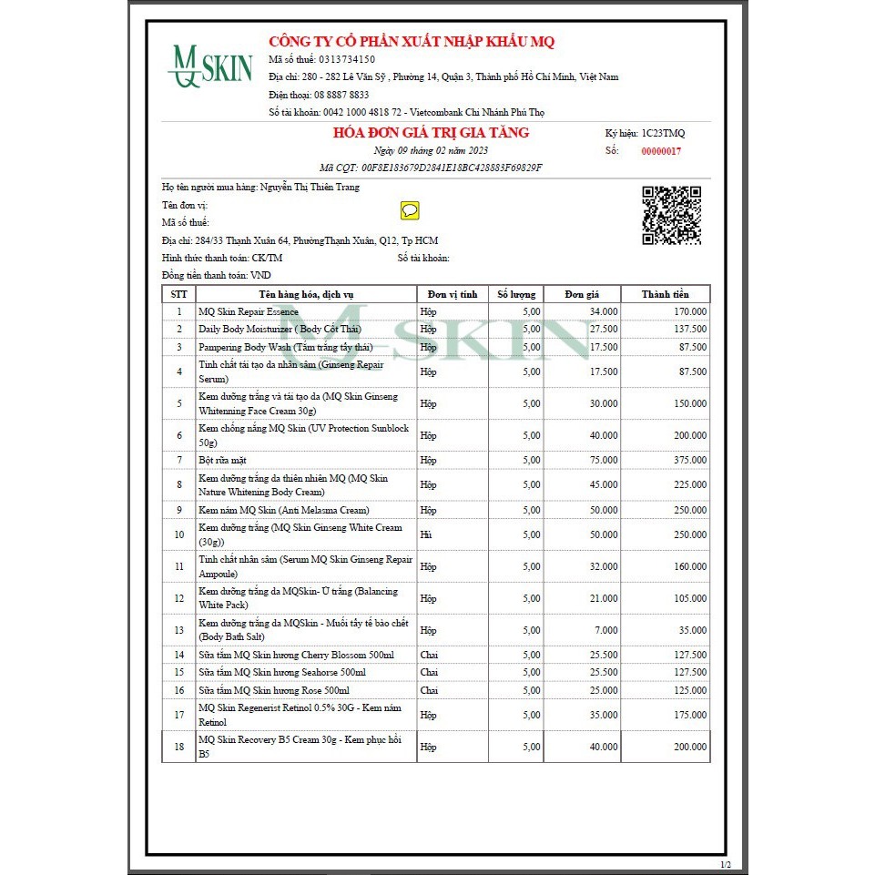 |FREESHIP| Serum Thay Da Nhân Sâm MQ