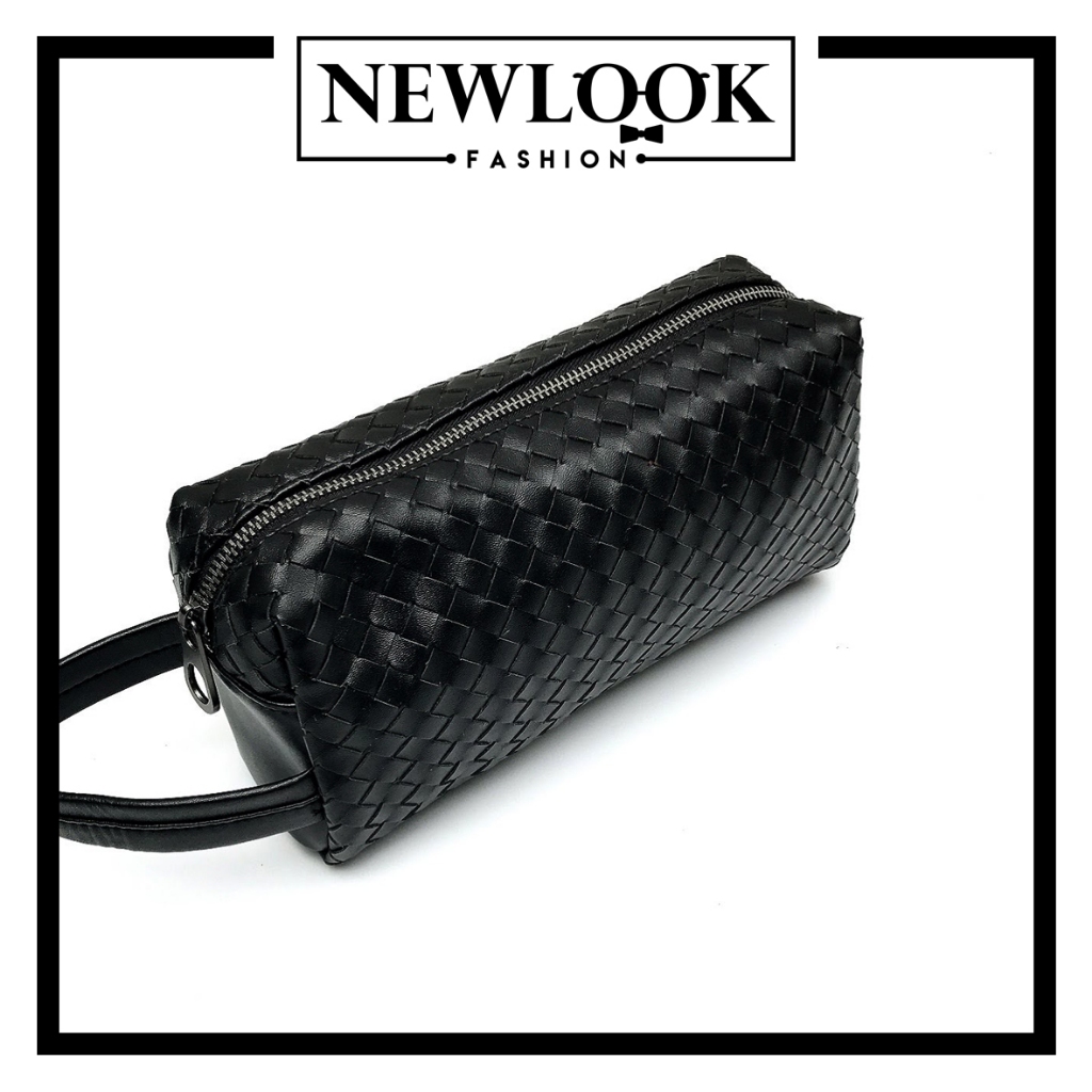 ★ TÚI DA ĐAN CẦM TAY ( CLUTCH ) DẠNG HỘP KHOÁ KÉO CÓ QUAI CẦM DA PU CAO CẤP THỜI TRANG ( 24 x 12 x 9cm )