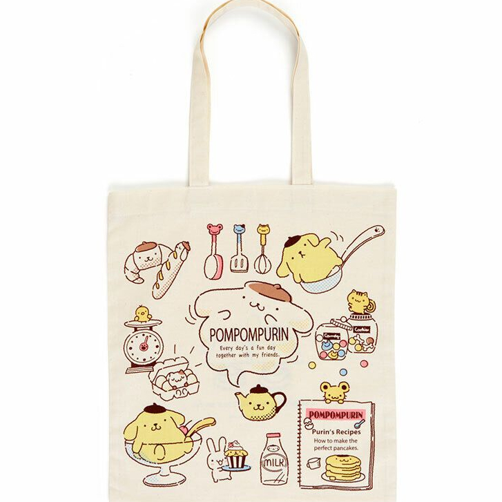 Túi Tote Vải Canvas In Hình Sanrio Pompompurin Dễ Thương