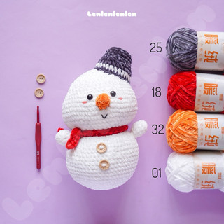 Len Nhung Chenille chính hãng Snowball - sợi nhung siêu mềm, không xù, không đứt, móc thú bông Amigurumi