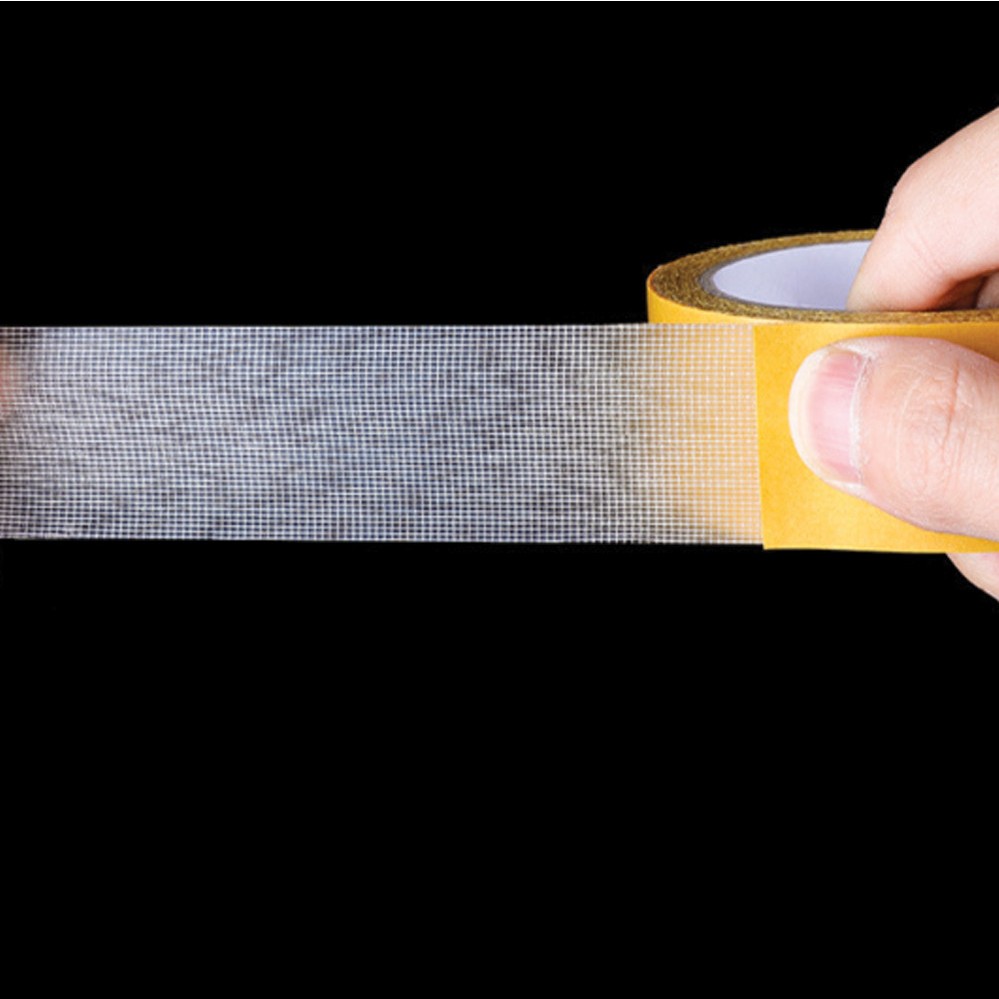 Cuộn 18m Băng Keo 2 Mặt Vải Lưới Siêu Dính - Băng Keo Siêu Dính Không Để lại Vết Keo