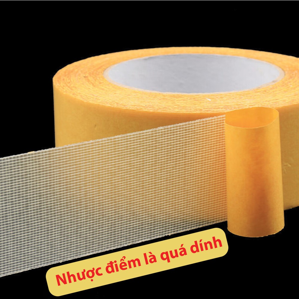 Cuộn 18m Băng Keo 2 Mặt Vải Lưới Siêu Dính - Băng Keo Siêu Dính Không Để lại Vết Keo