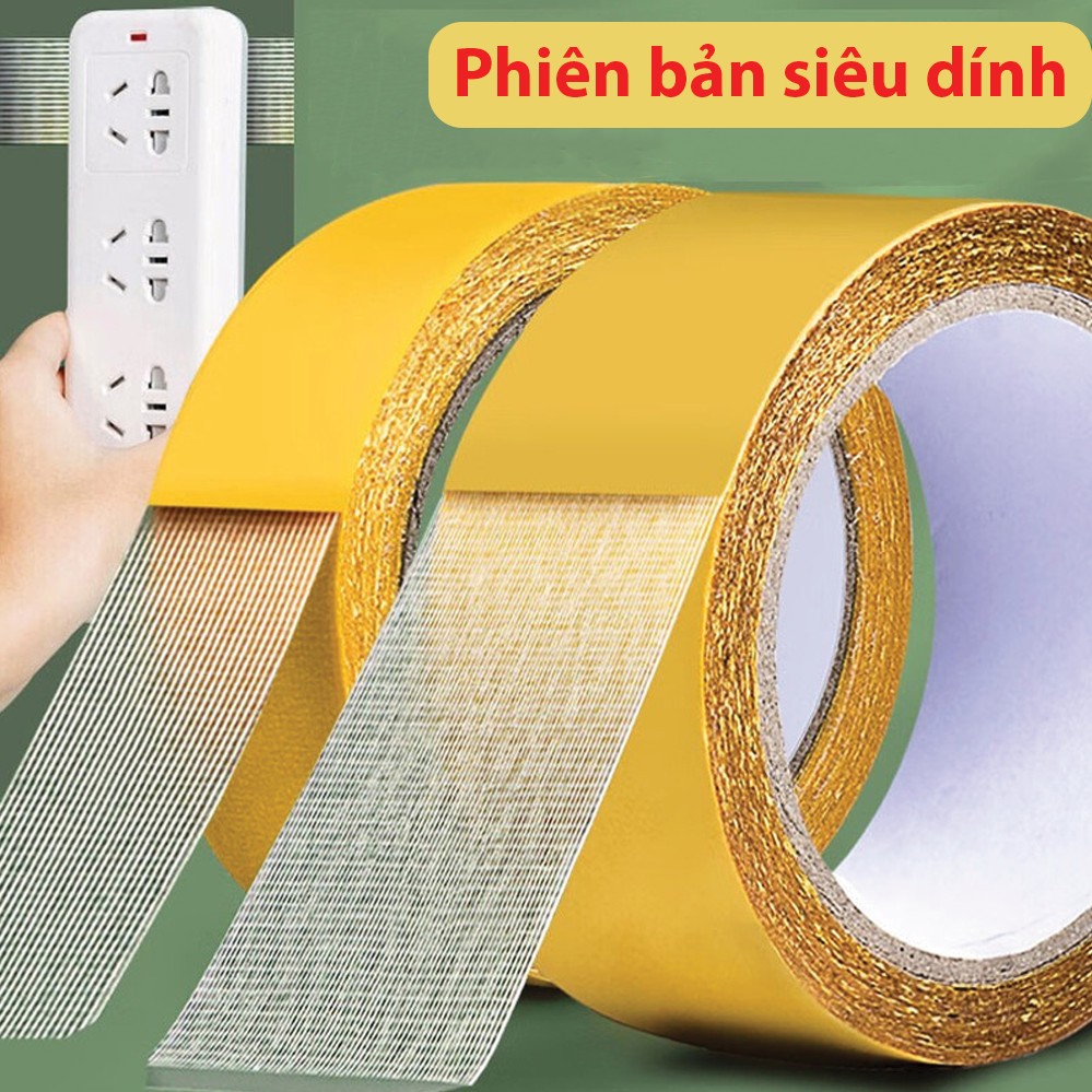 Cuộn 18m Băng Keo 2 Mặt Vải Lưới Siêu Dính - Băng Keo Siêu Dính Không Để lại Vết Keo