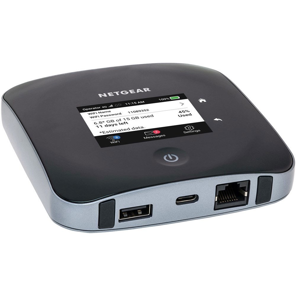 Bộ phát wifi từ sim 4G Netgear MR2100 tốc độ download 2Gbps dung lượng pin 5040mAh hỗ trợ 20 thiết bị kết nối mạng