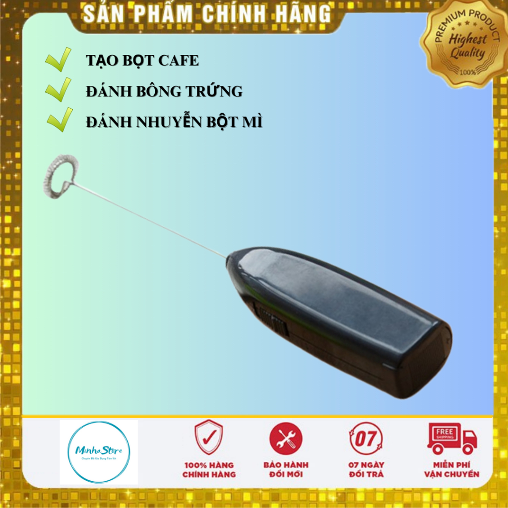 Máy Đánh Bọt Cafe, Tạo Bọt Sữa Tự Động, Đánh Bông Trứng Màu Sắc Đa Dạng Xanh- Hồng- Đen