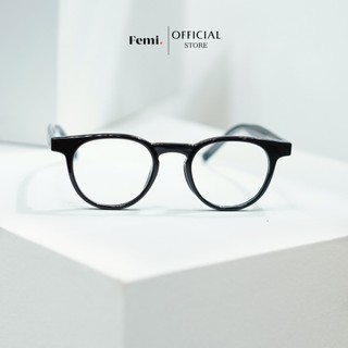 Gọng kính cận tròn Femi BOM chính hãng mắt kính 0dp chống tia UV