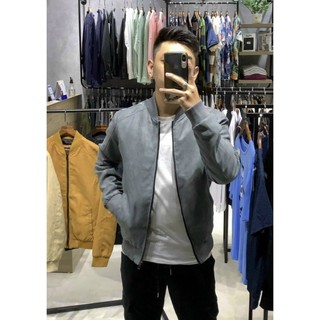 Áo khoác Bomber Da Lộn Jacket nam nữ 2 lớp form rộng phong cách Unisex