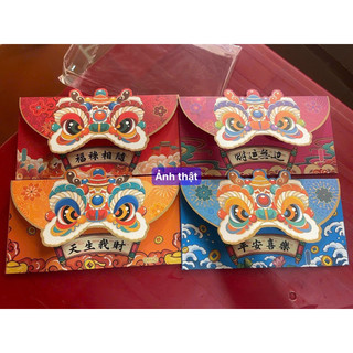 set 4 lì xì đầu lân mẫu mới 2023