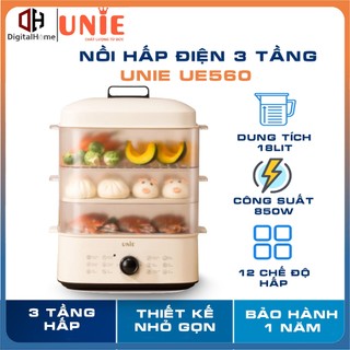 Nồi hấp điện 3 tầng unie ue560, 18lit - 850w, hàng chính hãng