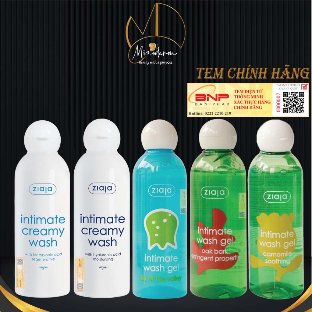 Dung Dịch Vệ Sinh Phụ Nữ ZIAJA Intimate Xuất Xứ Ba Lan Giúp Dưỡng Ẩm, Cân Bằng PH, Khử Mùi, Se Khít 200ml