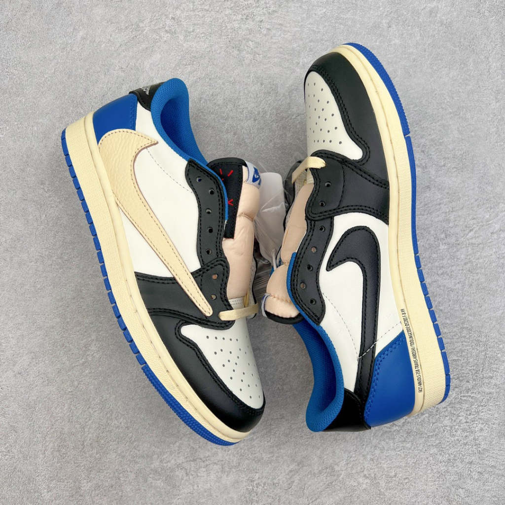 Giày Sneaker Jordan 1 Low TRAVIS SCOTT - BẢN CAO CẤP Trắng xanh | Fullbox Hot Trend 2023