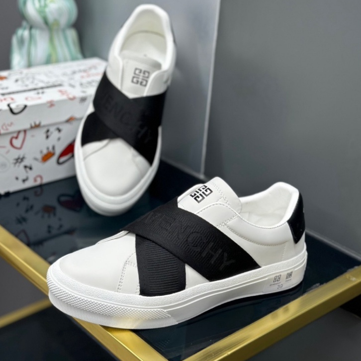 Giày Thể Thao Sneaker Slipon Givenchy Giày Trắng Vải Đen Dấu X - Giày Lười Slipon Thời Trang Cao Cấp
