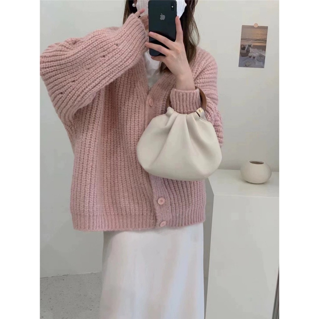 Áo khoác cardigan nữ form rộng đính nơ dáng dài kẻ ngang hottrend thu đông ulzzang Deliz